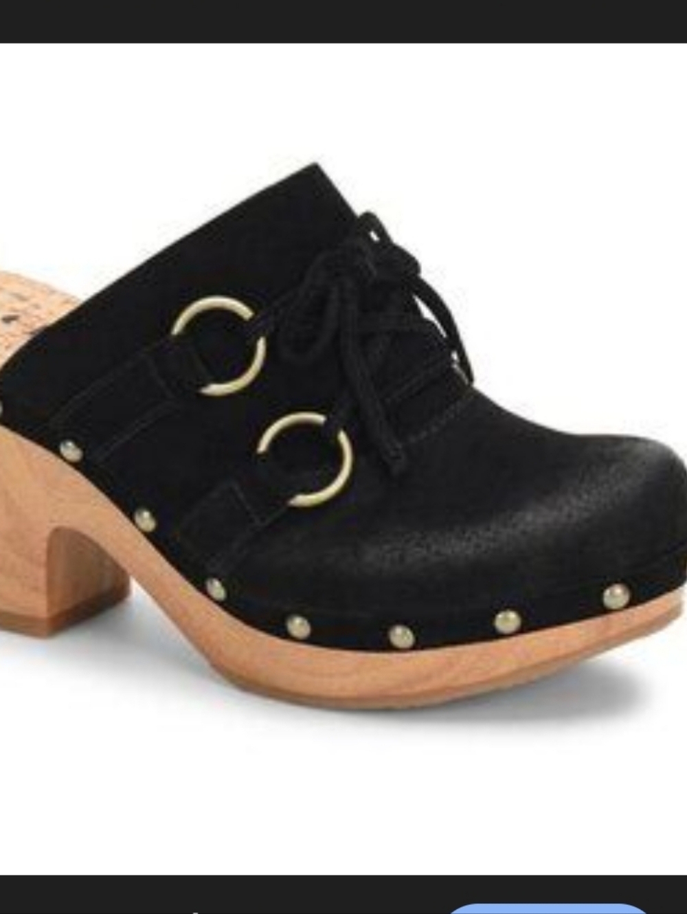 Kork-Ease Black Boho Wynne Suede Leather Studded